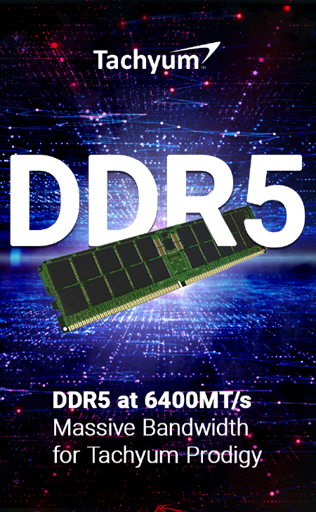 Tachyum dosiahlo prenosovú rýchlosť pamäte DDR5 na úrovni viac ako 6400MT/s, čím poskytuje obrovskú šírku pásma pre čip Prodigy